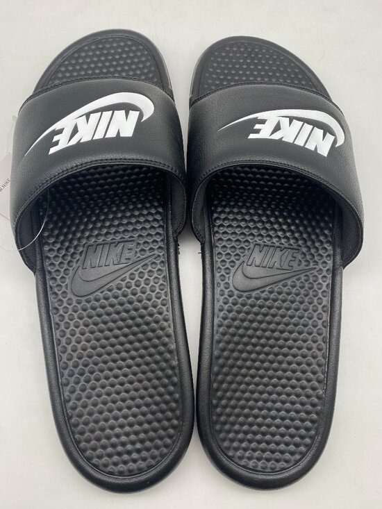 NIKE BENASSI JDI SLIDE BLACK/WHITE #343880 090 US MEN SIZE 16 AND 18